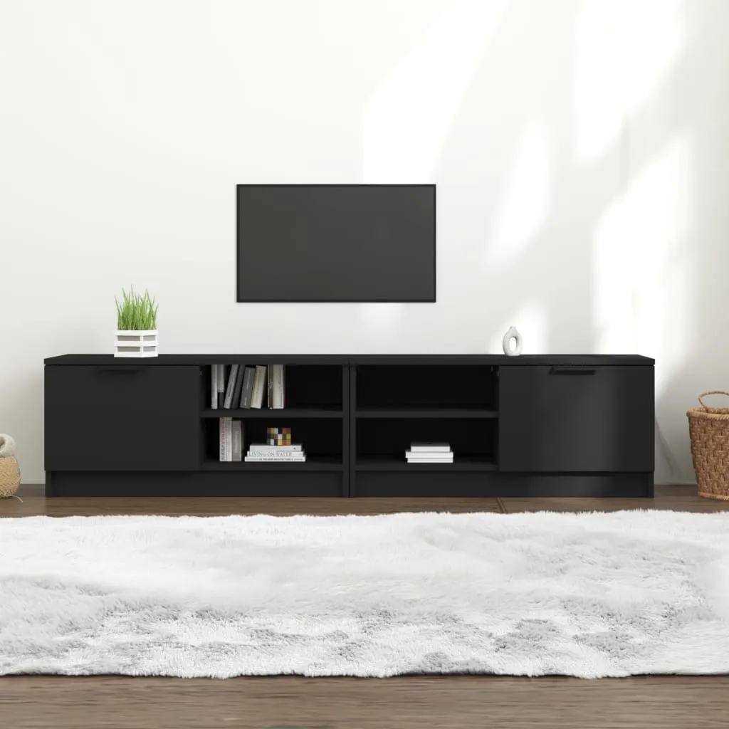 vidaXL Mobili Porta TV 2 pz Neri 80x35x36,5 cm in Legno Multistrato