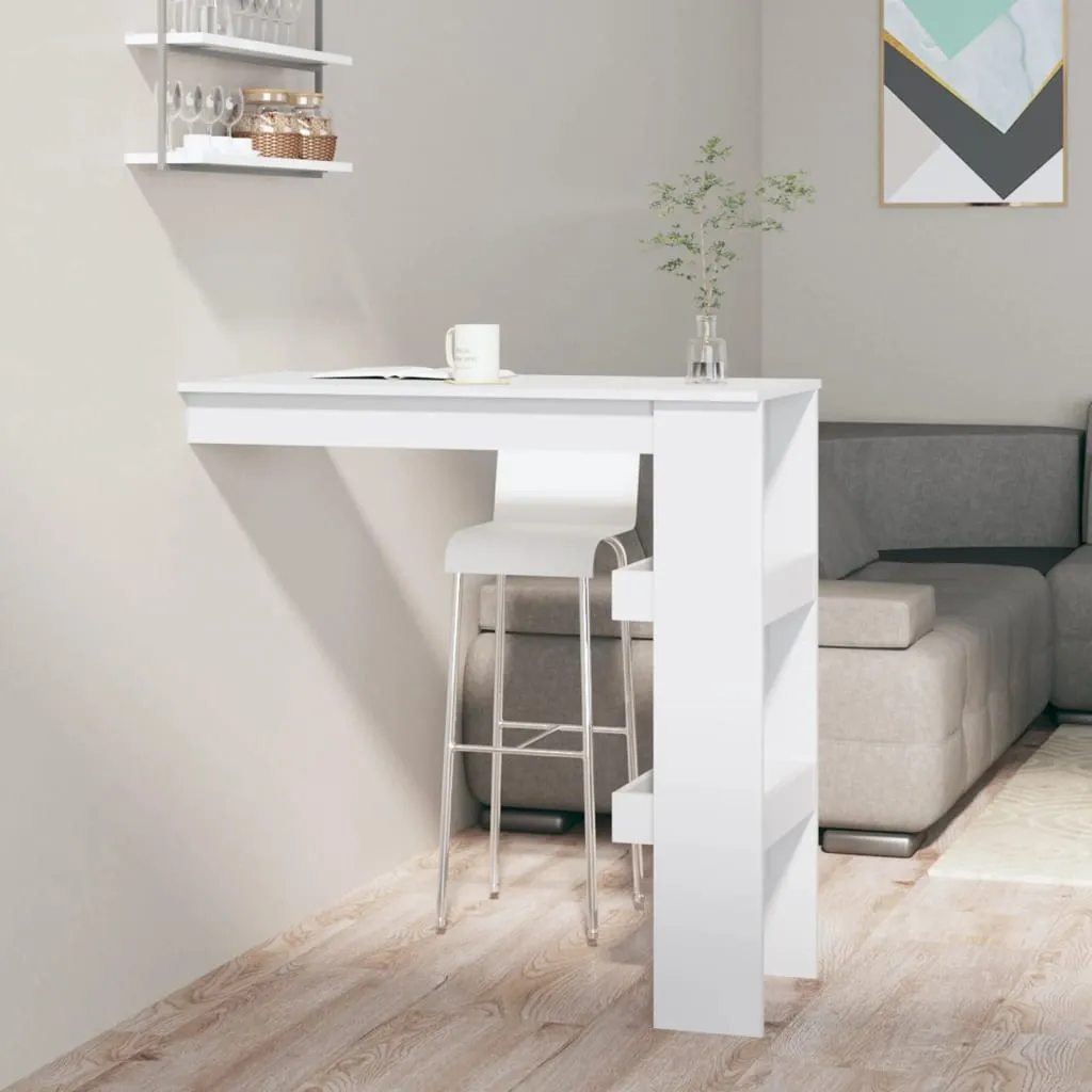 vidaXL Bancone da Muro Bianco Lucido 102x45x103,5 cm Legno Compensato