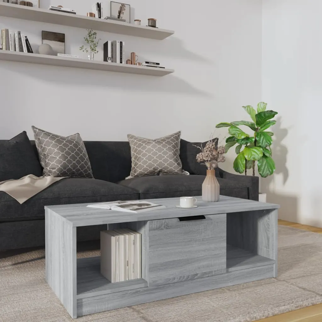 vidaXL Tavolino da Salotto Grigio Sonoma 102x50x36cm Legno Multistrato