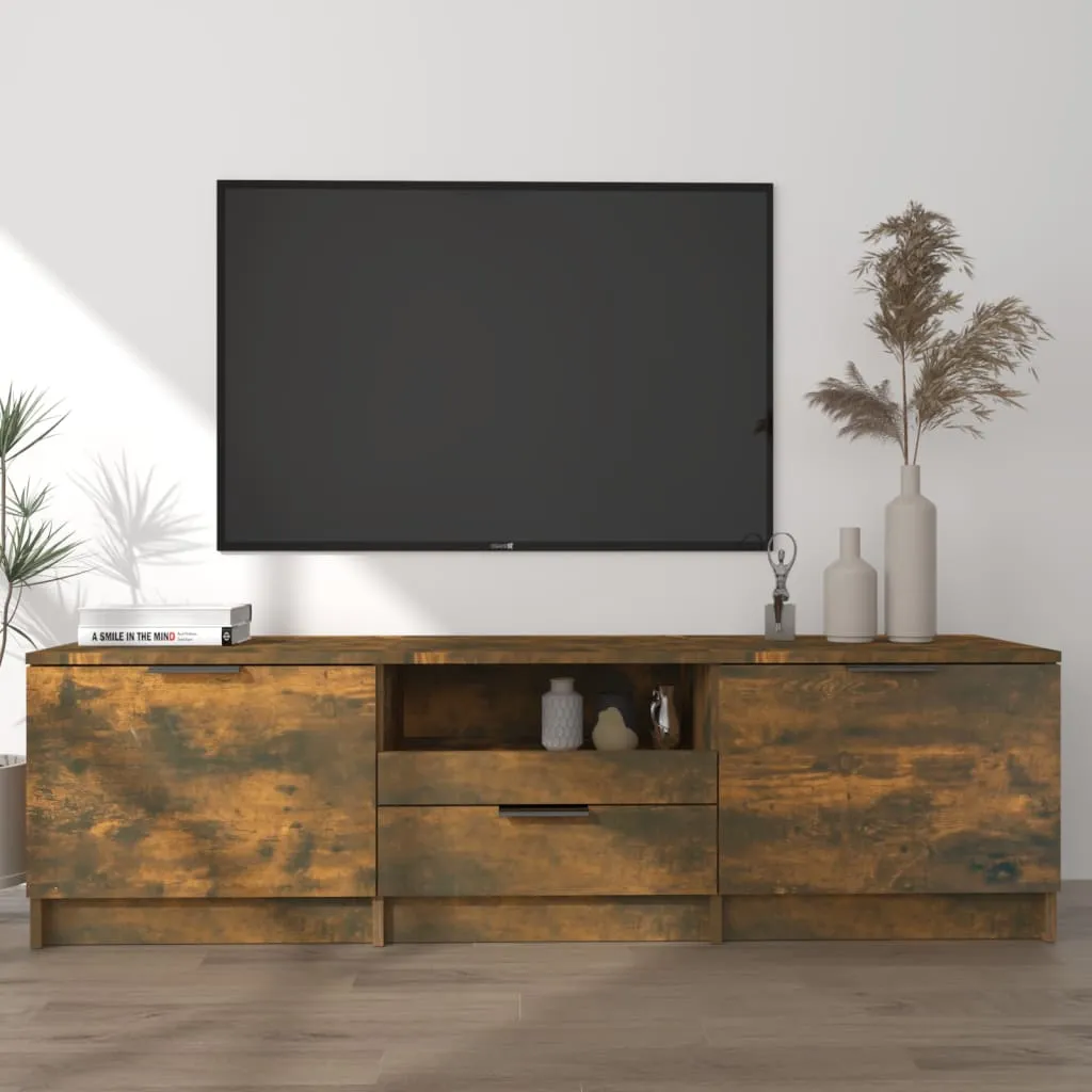 vidaXL Mobile TV Rovere Fumo 140x35x40 cm in Legno Ingegnerizzato