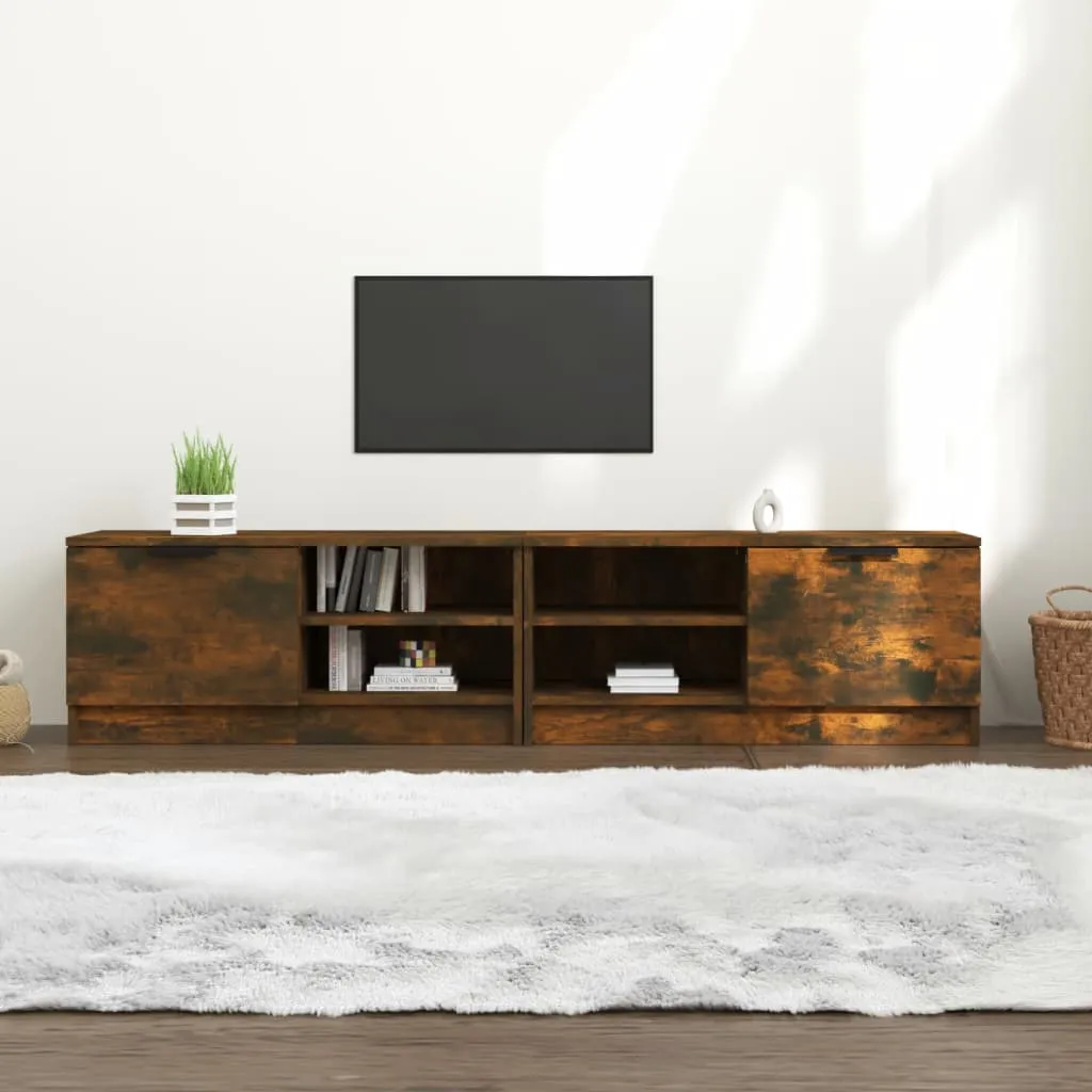 vidaXL Mobili TV 2 pz Rovere Fumo 80x35x36,5 cm in Legno Multistrato