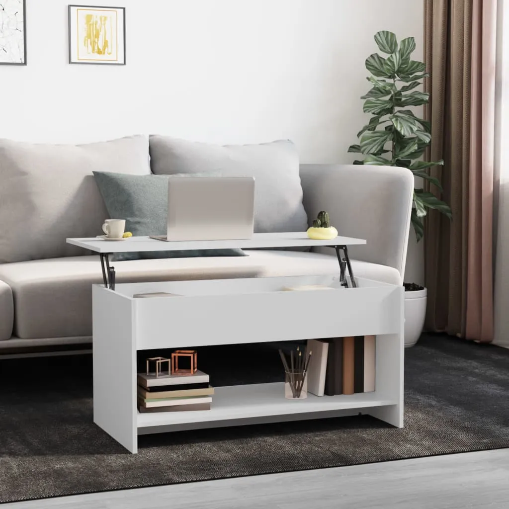 vidaXL Tavolino da Salotto Bianco 102x50x52,5 cm in Legno Multistrato