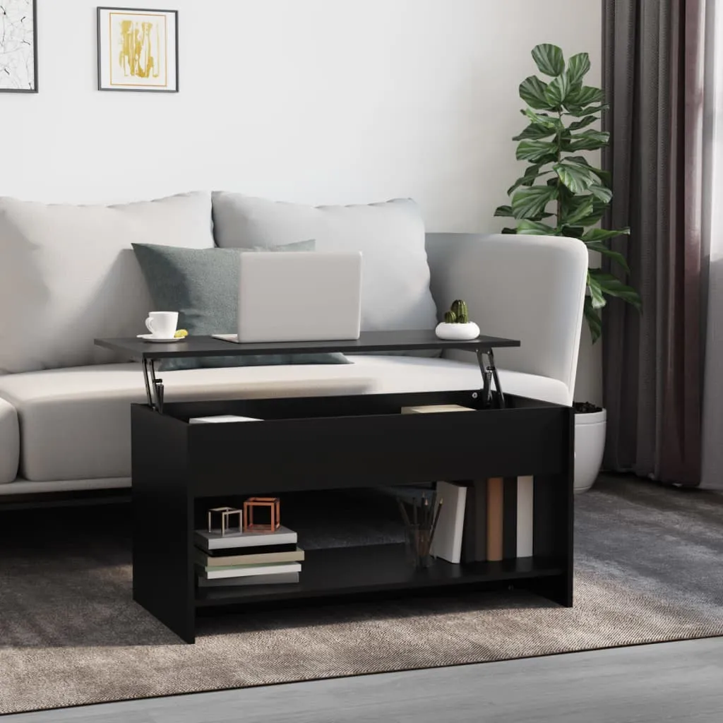 vidaXL Tavolino da Salotto Nero 102x50x52,5 cm in Legno Multistrato