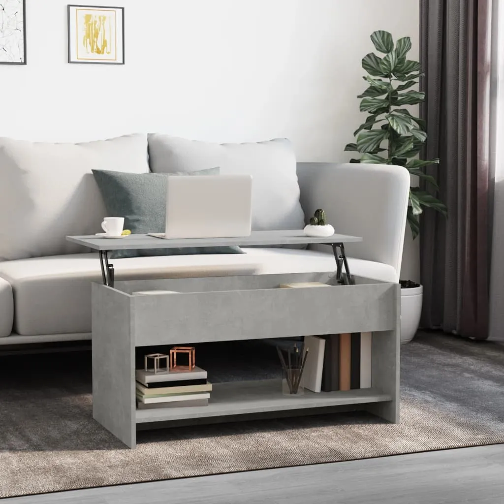 vidaXL Tavolino Salotto Grigio Cemento 102x50x52,5cm Legno Multistrato