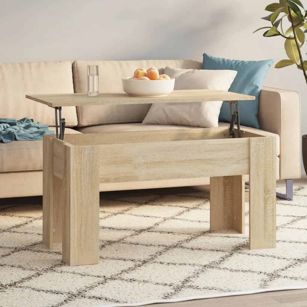 vidaXL Tavolino da Salotto Rovere Sonoma 101x49x52cm Legno Multistrato