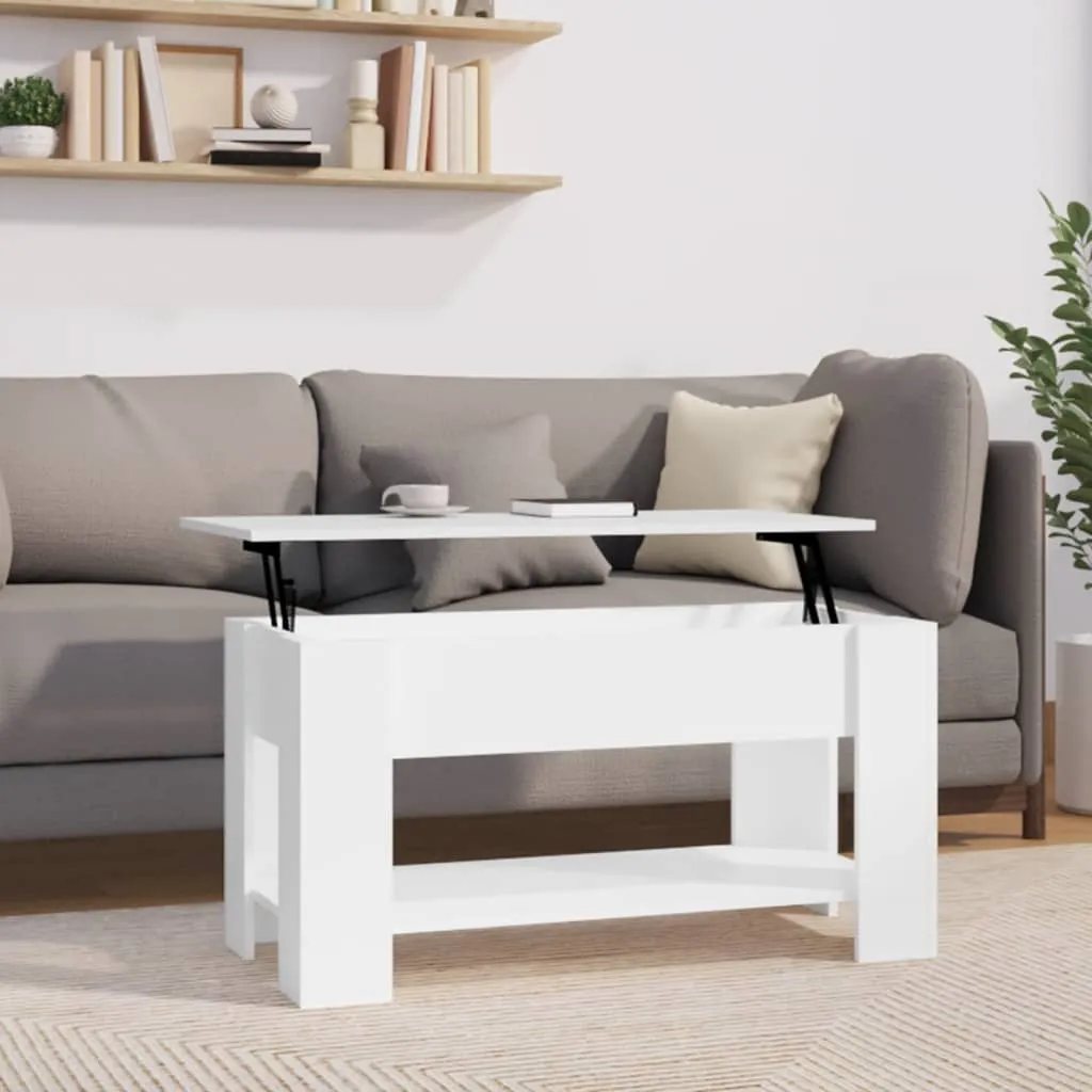 vidaXL Tavolino da Salotto Bianco Lucido 101x49x52cm Legno Multistrato