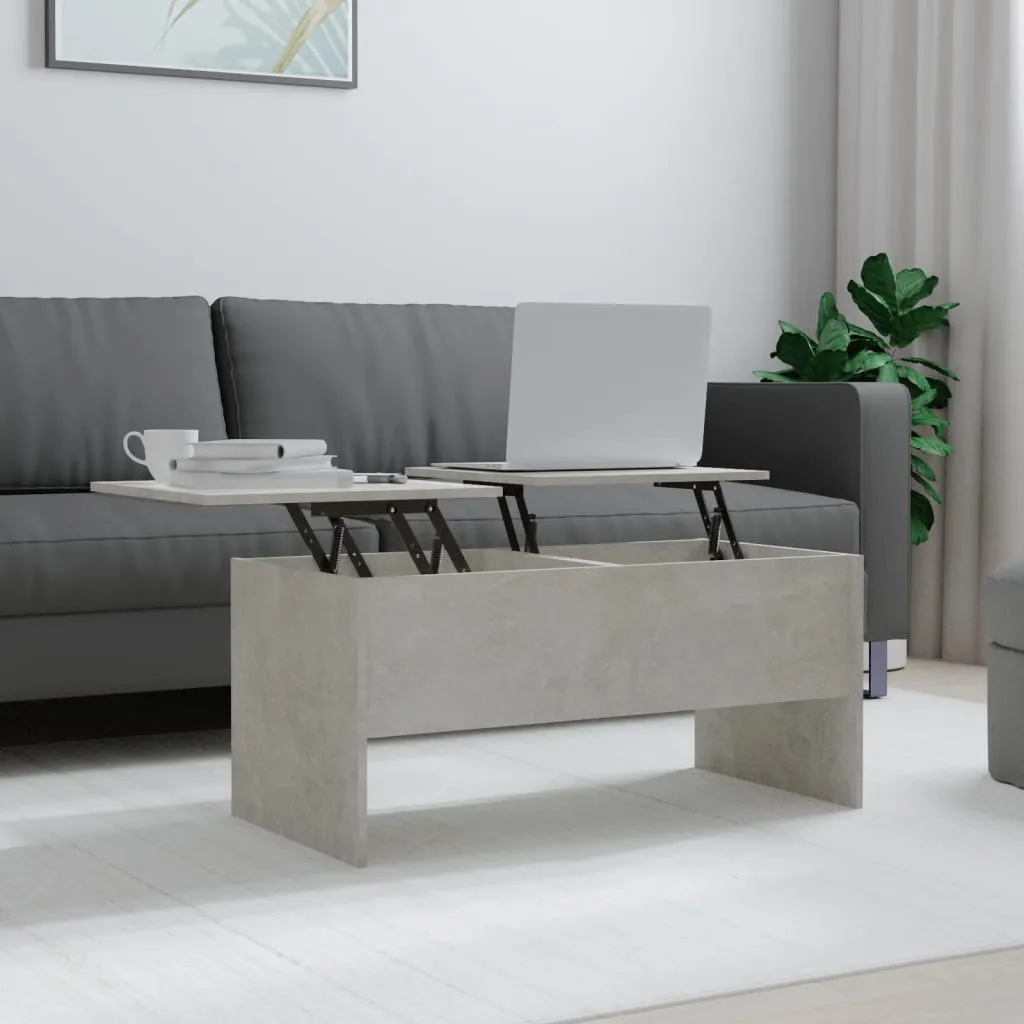 vidaXL Tavolino Grigio Cemento 102x50,5x46,5 cm in Legno Multistrato