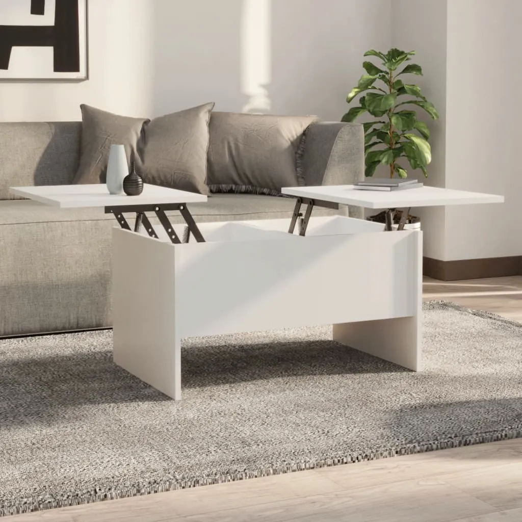 vidaXL Tavolino da Salotto Bianco 80x50x42,5 cm in Legno Multistrato