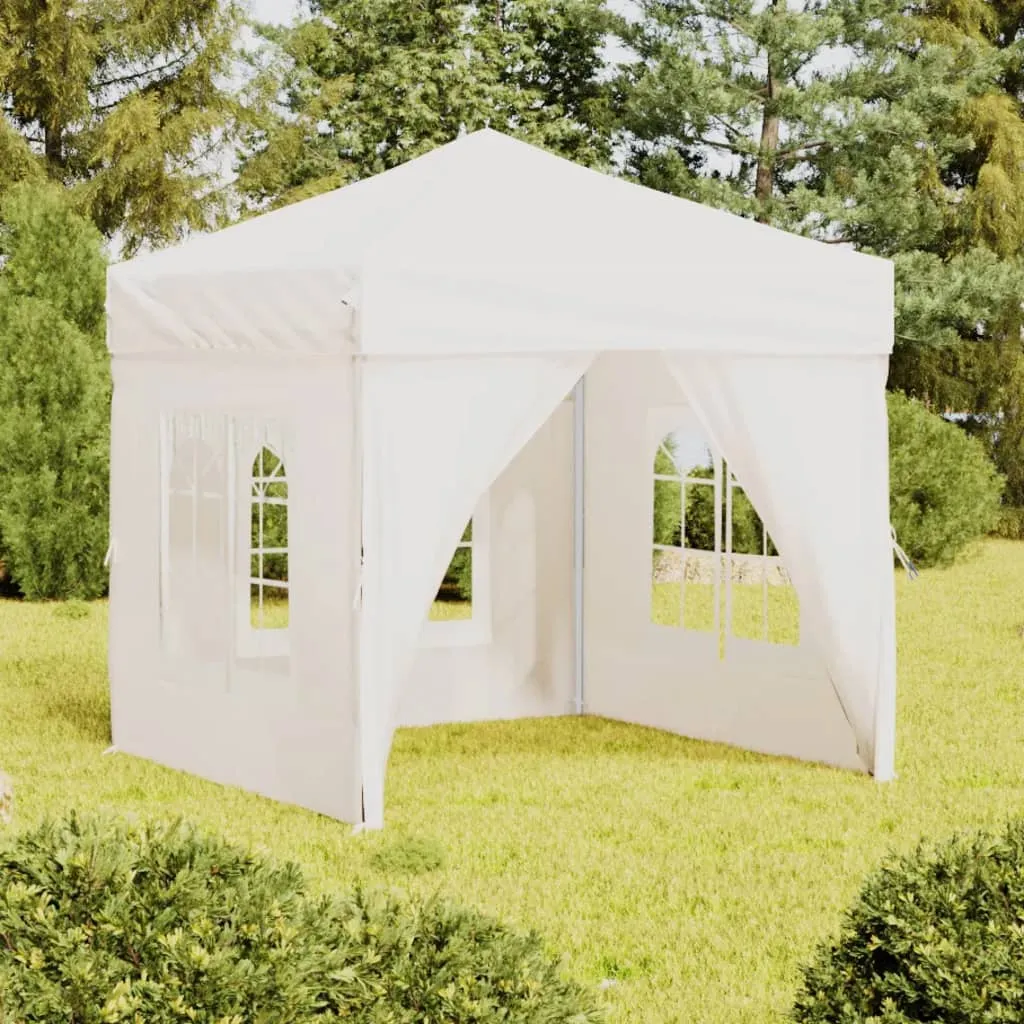 vidaXL Tenda per Feste Pieghevole con Pareti Laterali Bianco 2x2 m