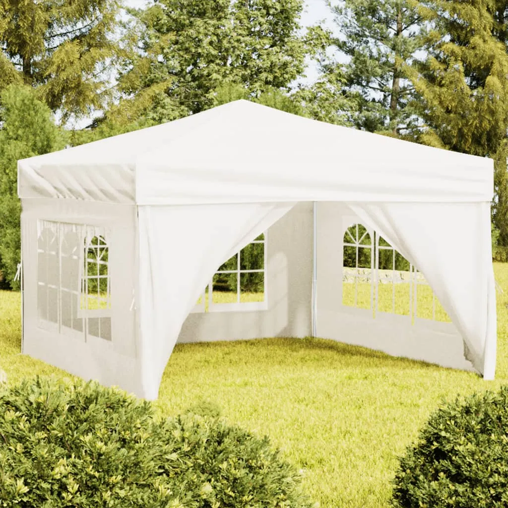 vidaXL Tenda per Feste Pieghevole con Pareti Laterali Crema 3x3 m