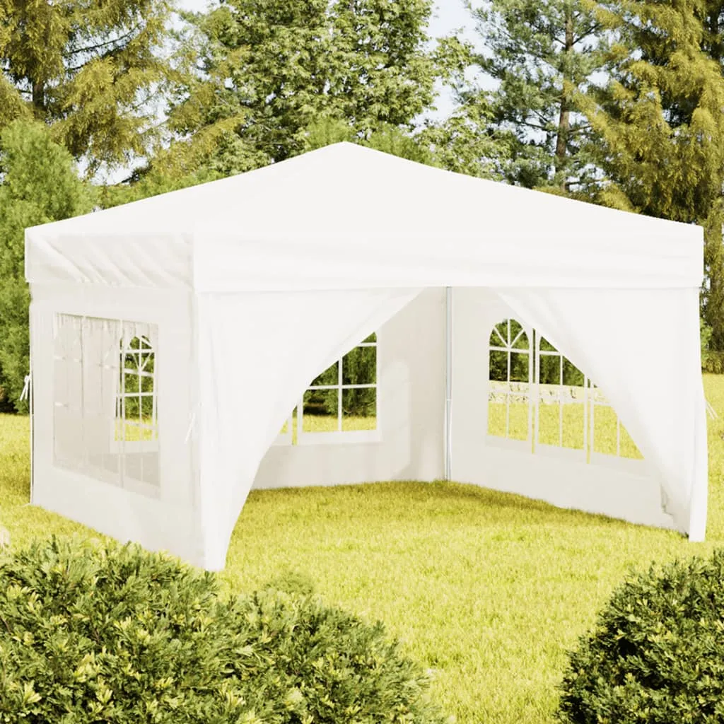 vidaXL Tenda per Feste Pieghevole con Pareti Laterali Bianco 3x3 m