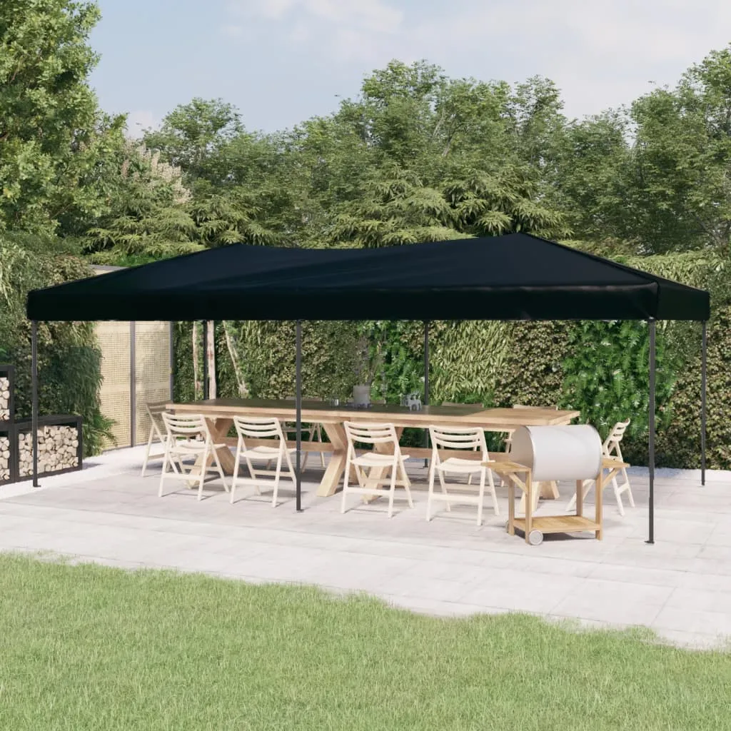 vidaXL Tenda per Feste Pieghevole Nero 3x6 m