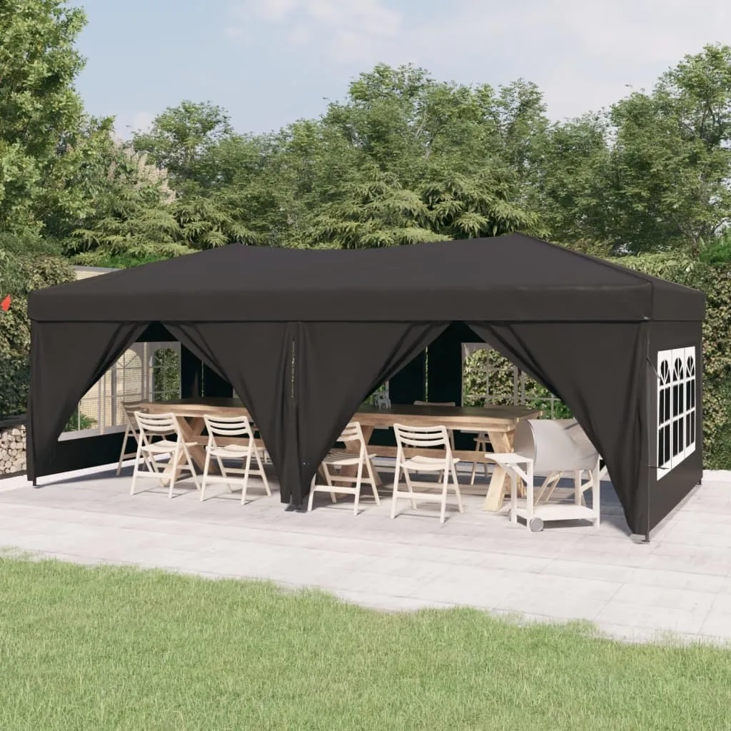 vidaXL Tenda per Feste Pieghevole con Pareti Laterali Antracite 3x6 m