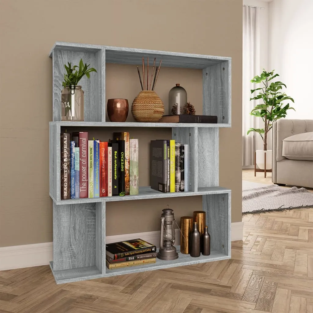 vidaXL Libreria/Divisorio Grigio Sonoma 80x24x96 cm Legno Multistrato