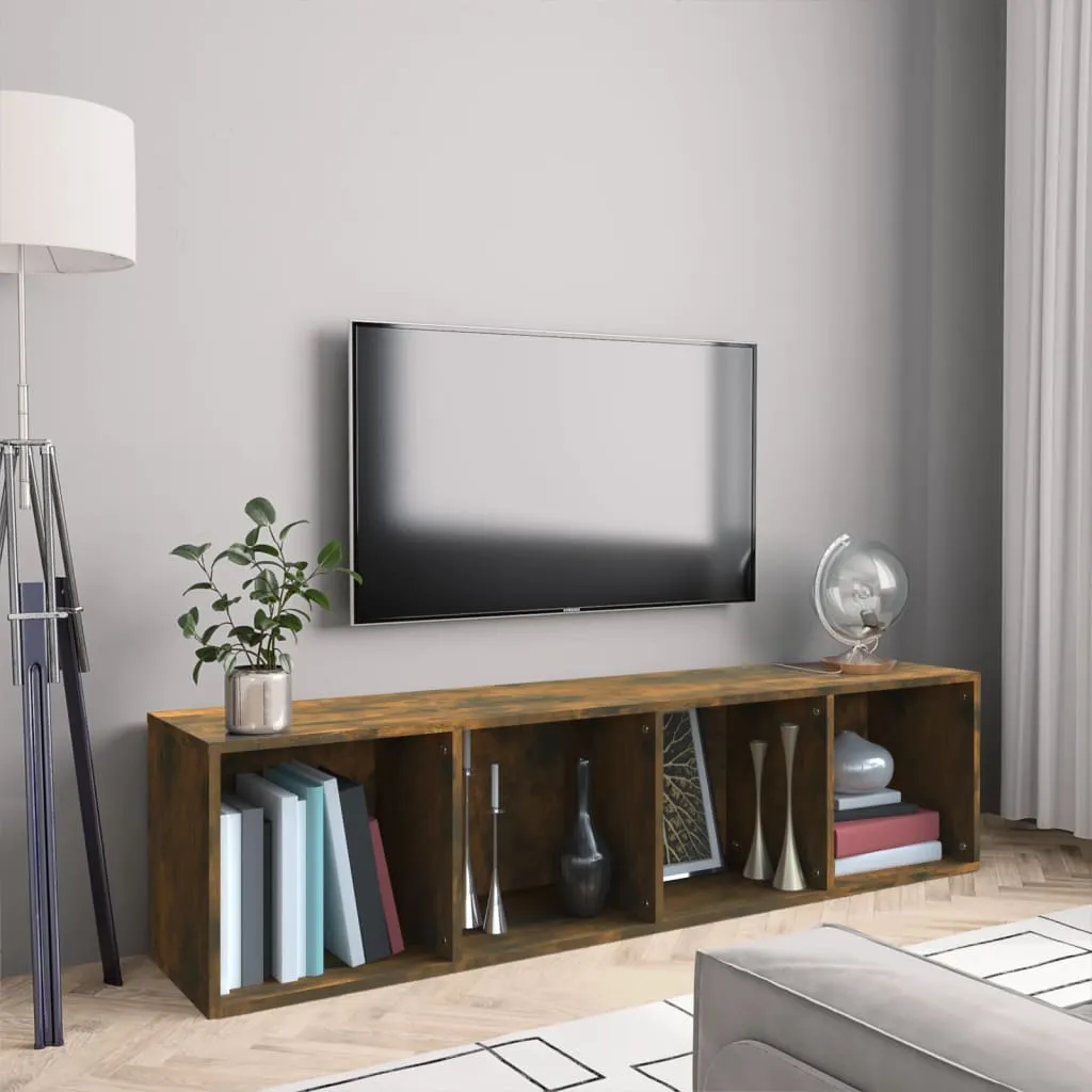 vidaXL Libreria/Mobile TV Rovere Fumo 143x30x36 cm Legno Multistrato