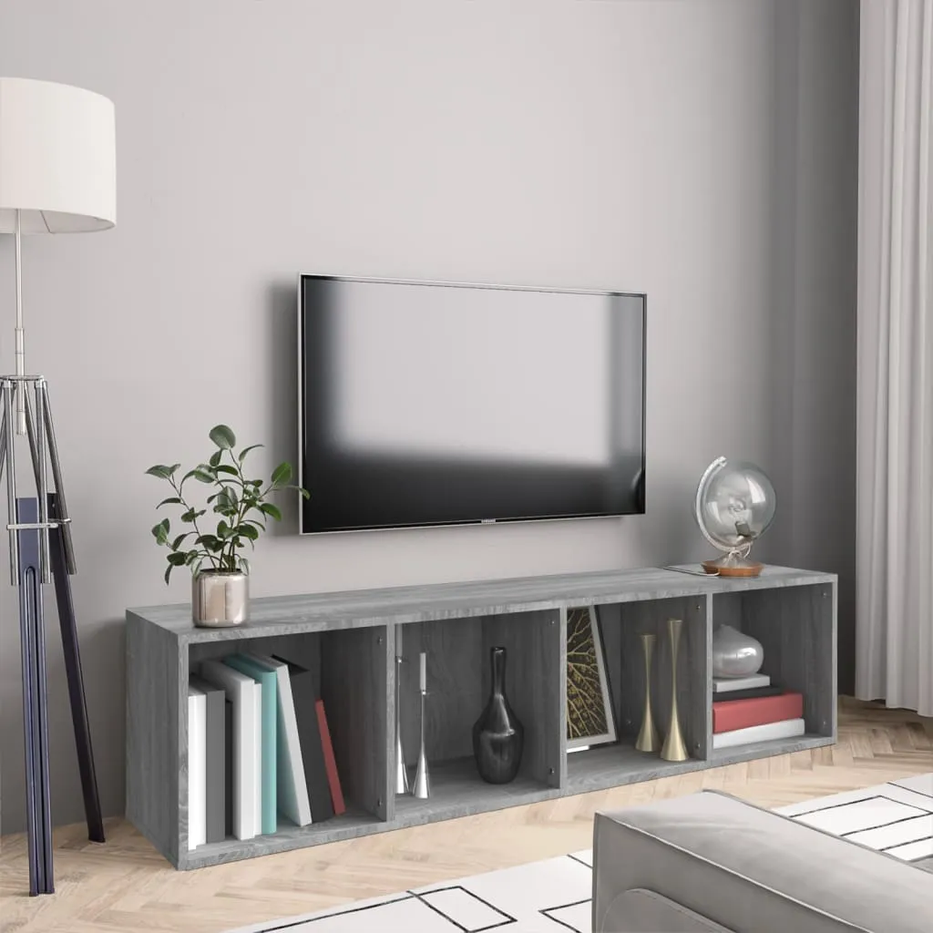 vidaXL Libreria/Mobile TV Grigio Sonoma 143x30x36 cm Legno Multistrato