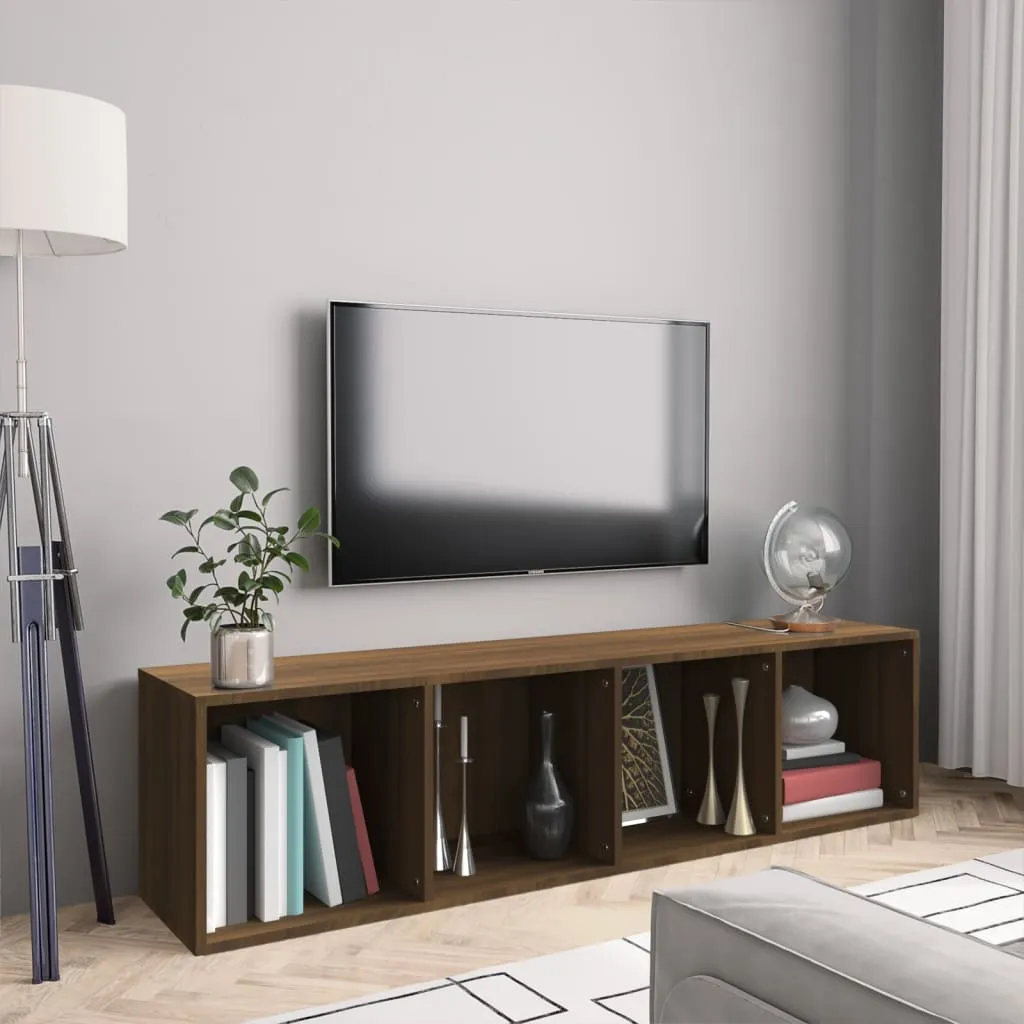 vidaXL Libreria/Mobile TV Rovere Marrone 143x30x36cm Legno Multistrato