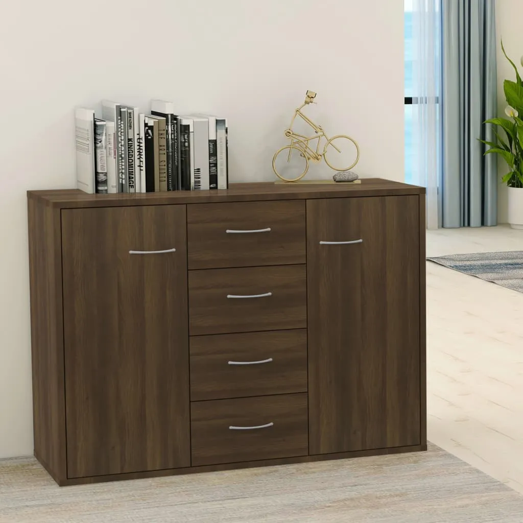 vidaXL Credenza Rovere Marrone 88x30x65 cm in Legno Multistrato