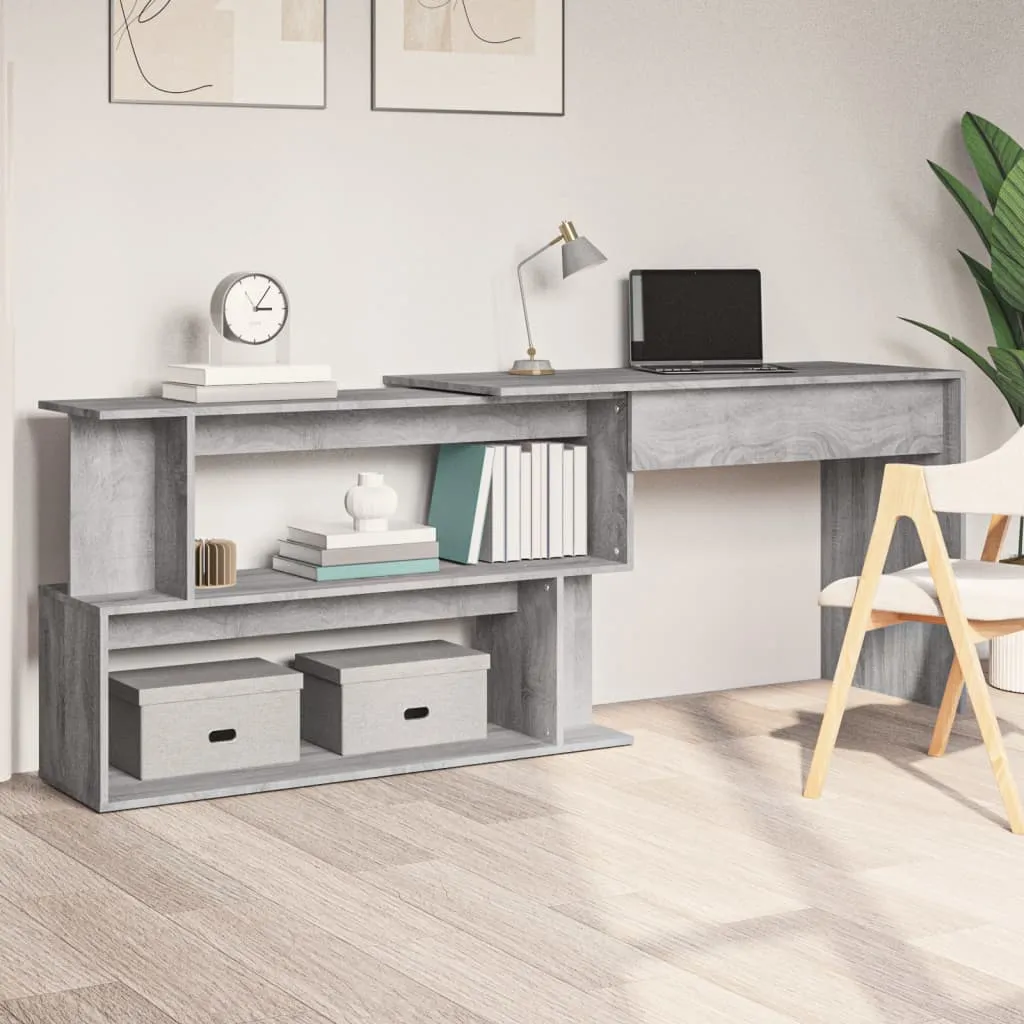 vidaXL Scrivania Angolare Grigio Sonoma 200x50x76 cm Legno Multistrato