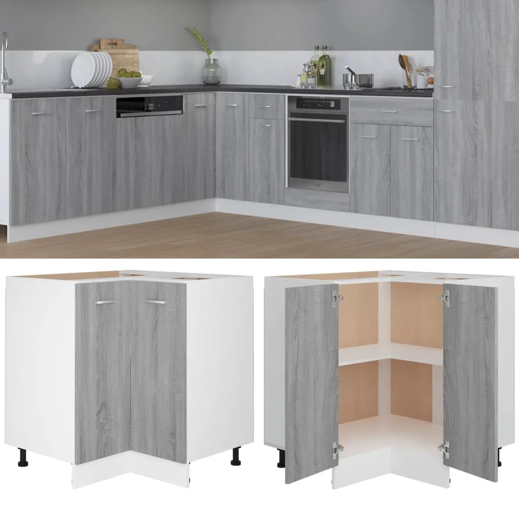 vidaXL Armadietto Cucina Grigio Sonoma 75,5x75,5x80,5 cm in Legno