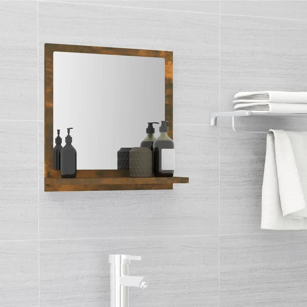 vidaXL Specchio da Bagno Rovere Fumo 40x10,5x37cm in Legno Multistrato