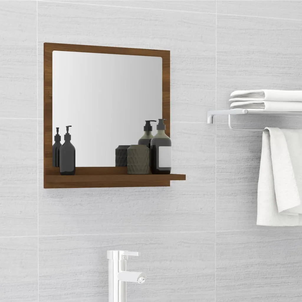 vidaXL Specchio da Bagno Rovere Marrone 40x10,5x37cm Legno Multistrato