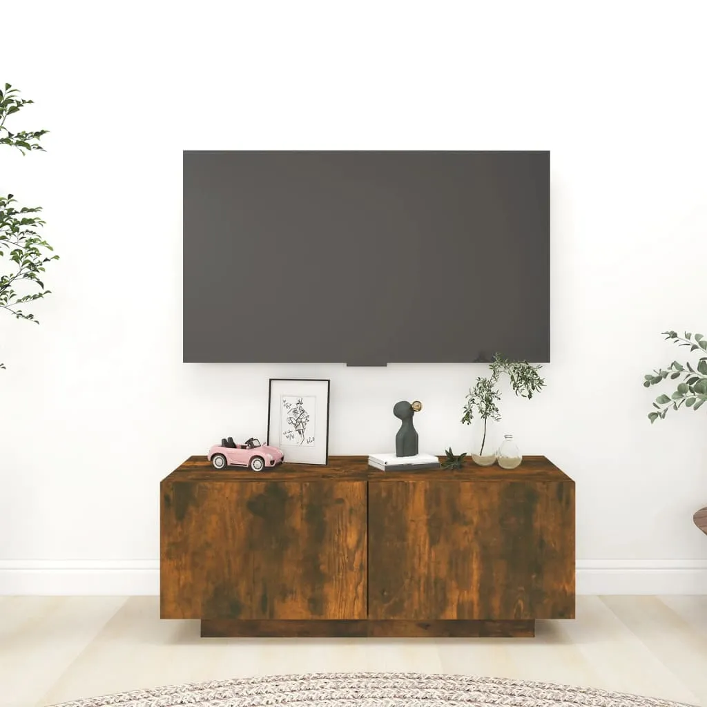 vidaXL Mobile TV Rovere Fumo 100x35x40 cm in Legno Multistrato