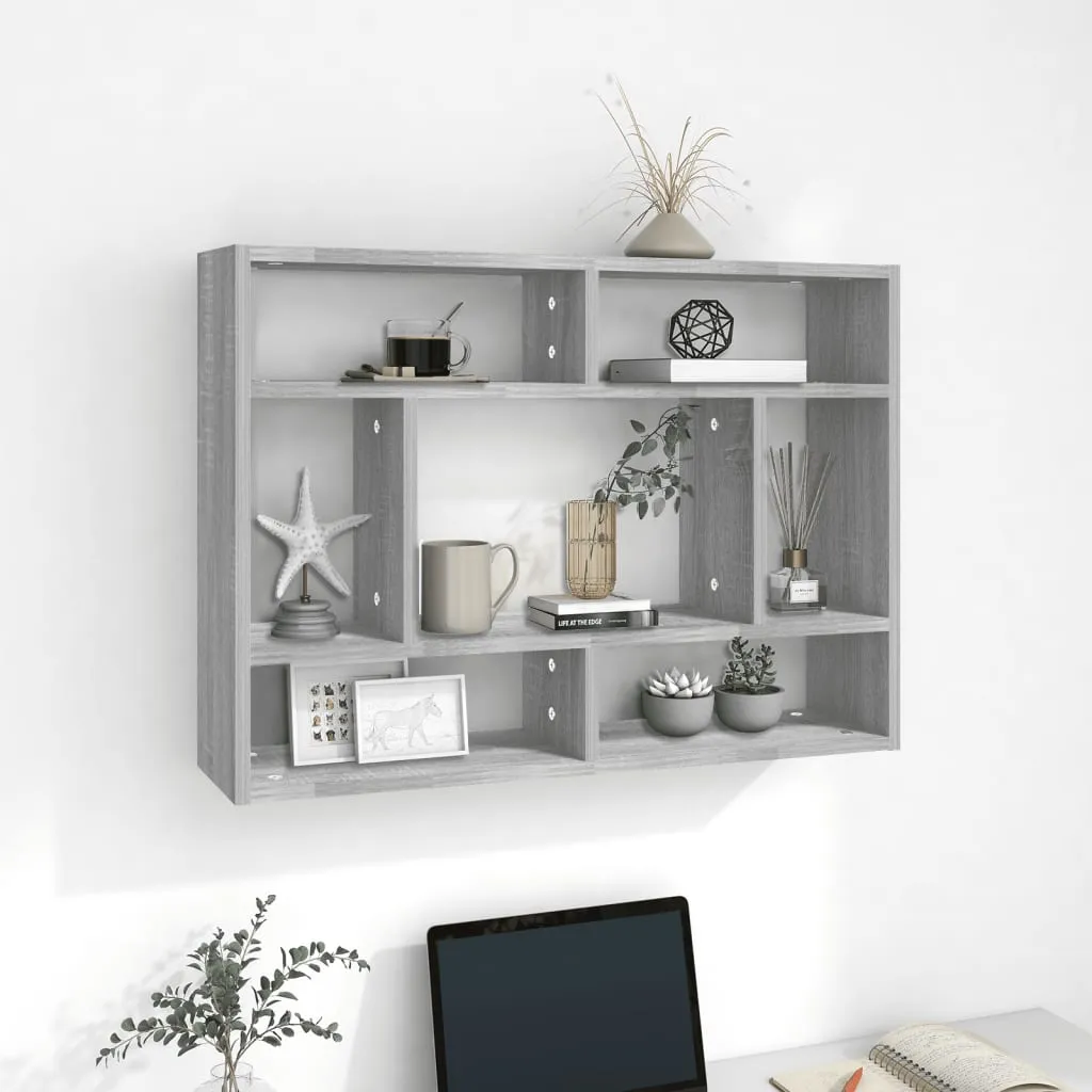 vidaXL Mensola a Muro Grigio Sonoma 75x16x55 cm in Legno Multistrato