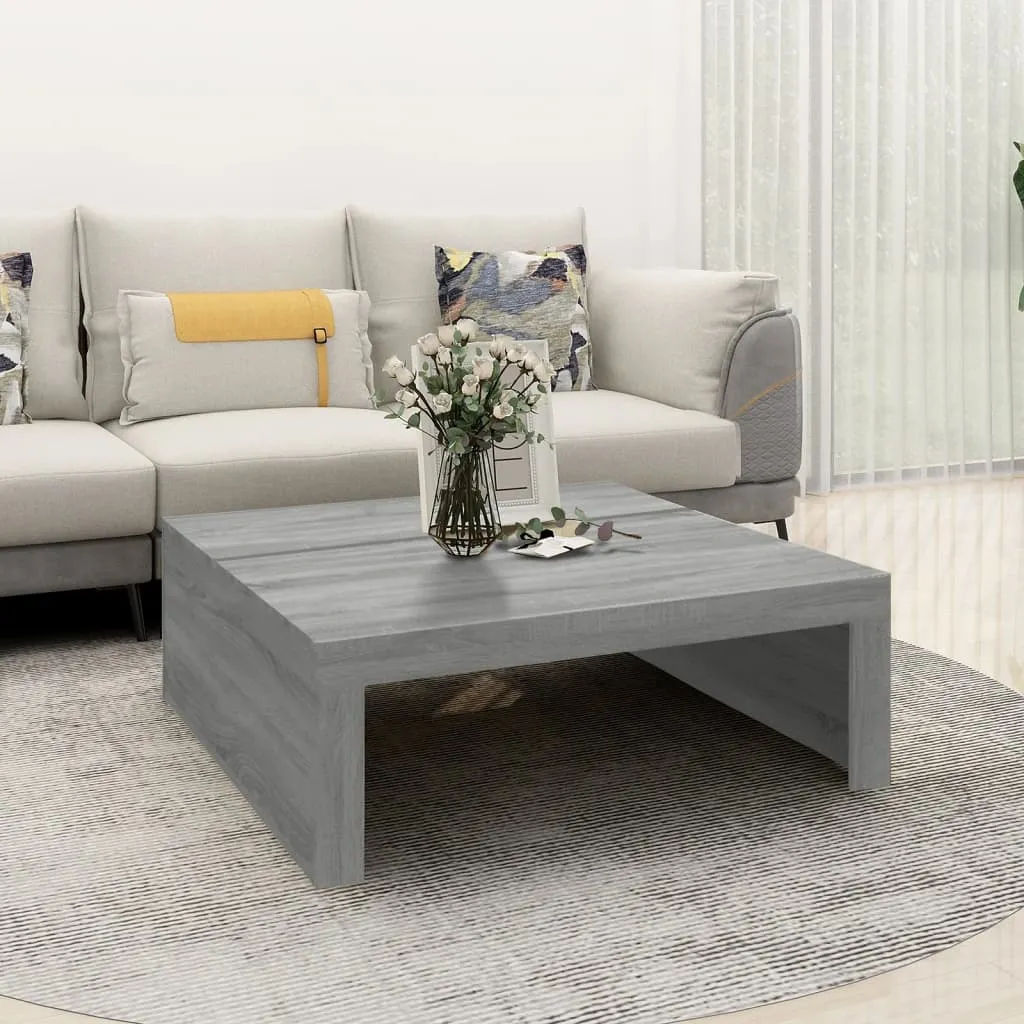 vidaXL Tavolino Salotto Grigio Sonoma 100x100x35 cm Legno Multistrato