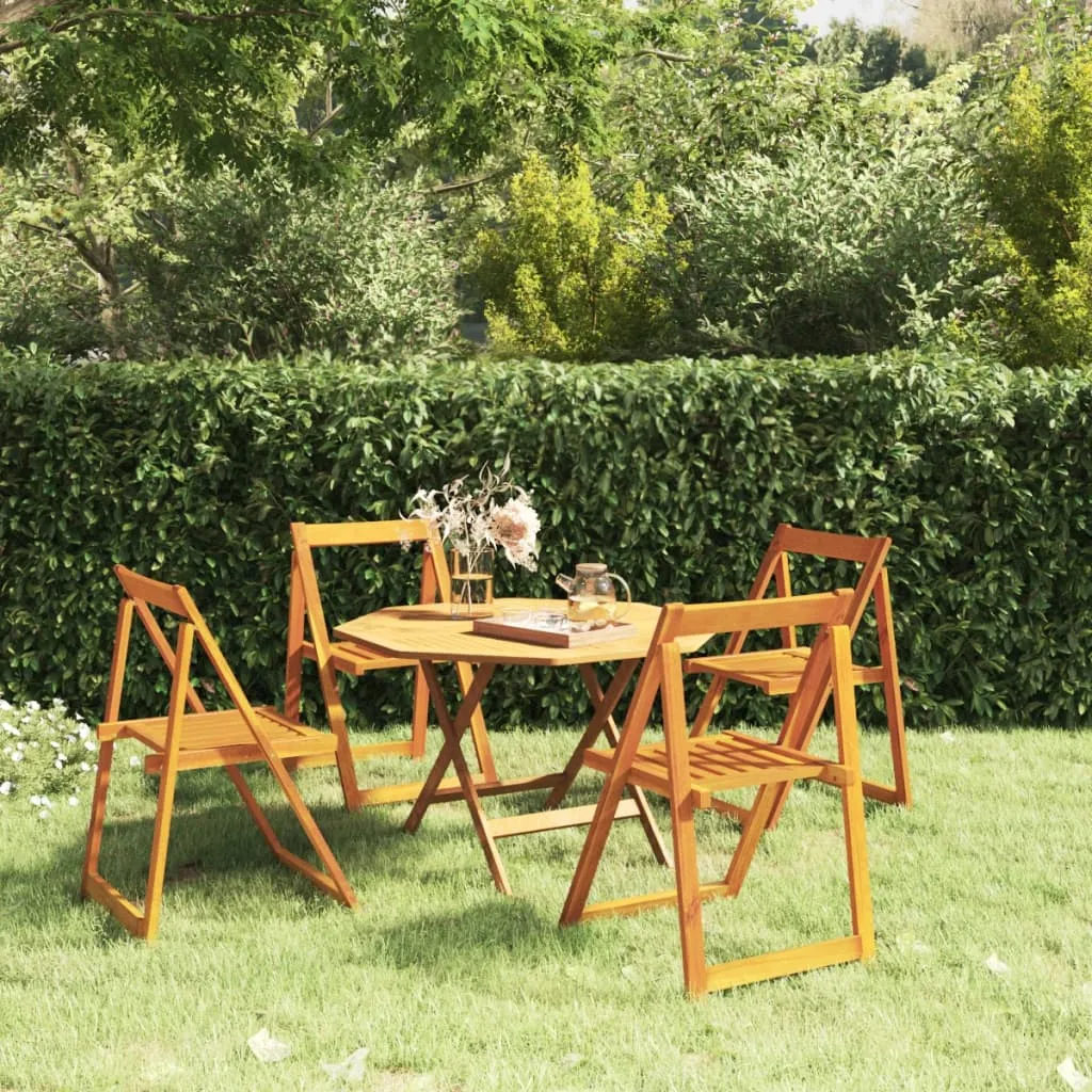 vidaXL Sedie da Giardino Pieghevoli 4 pz in Legno Massello di Acacia