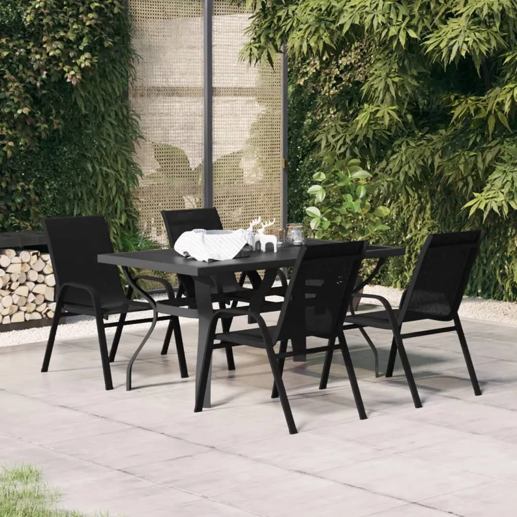 vidaXL Set da Pranzo da Giardino 5 pz Nero