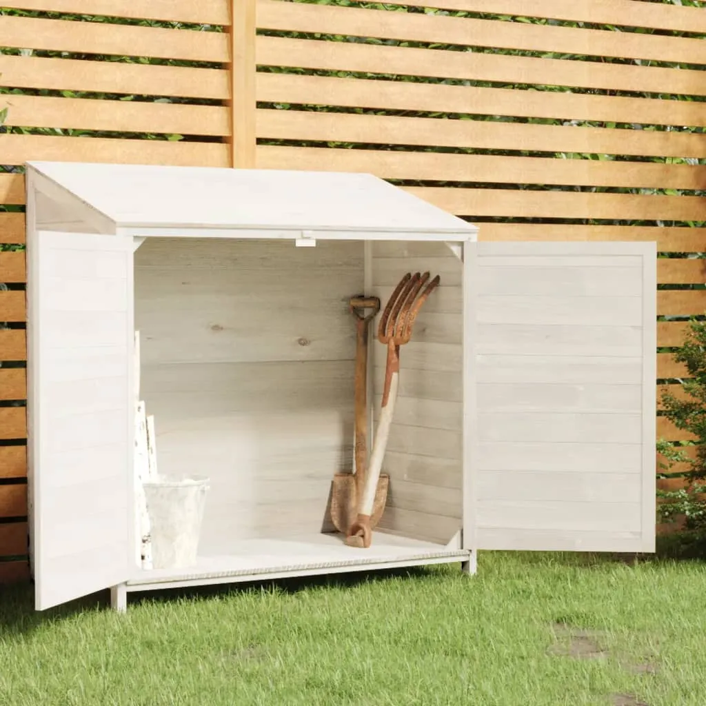 vidaXL Capanno da Giardino Bianco 102x52x112cm Legno Massello di Abete