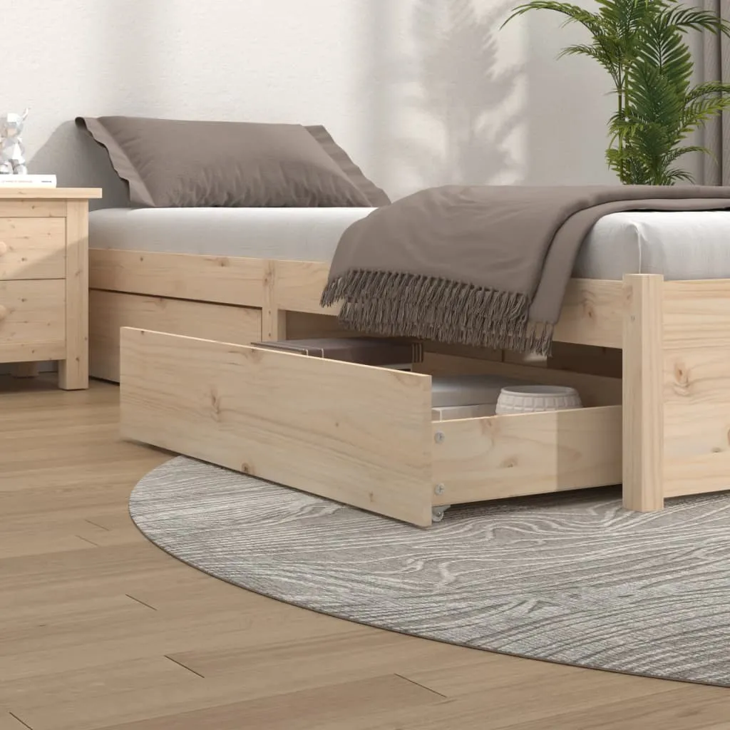 vidaXL Cassettoni da Letto 4 pz in Legno Massello di Pino