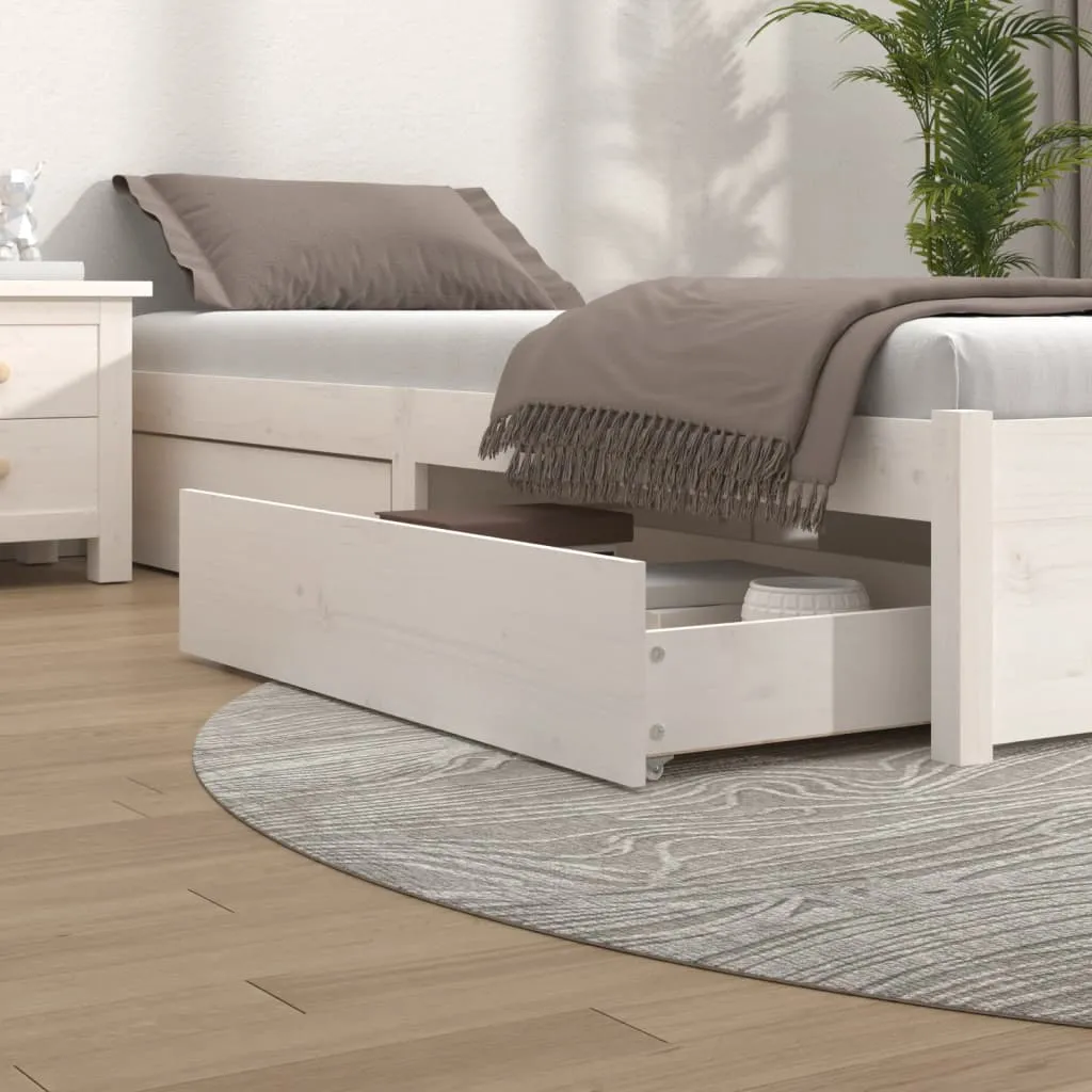 vidaXL Cassettoni da Letto 4 pz in Legno Massello di Pino Bianco