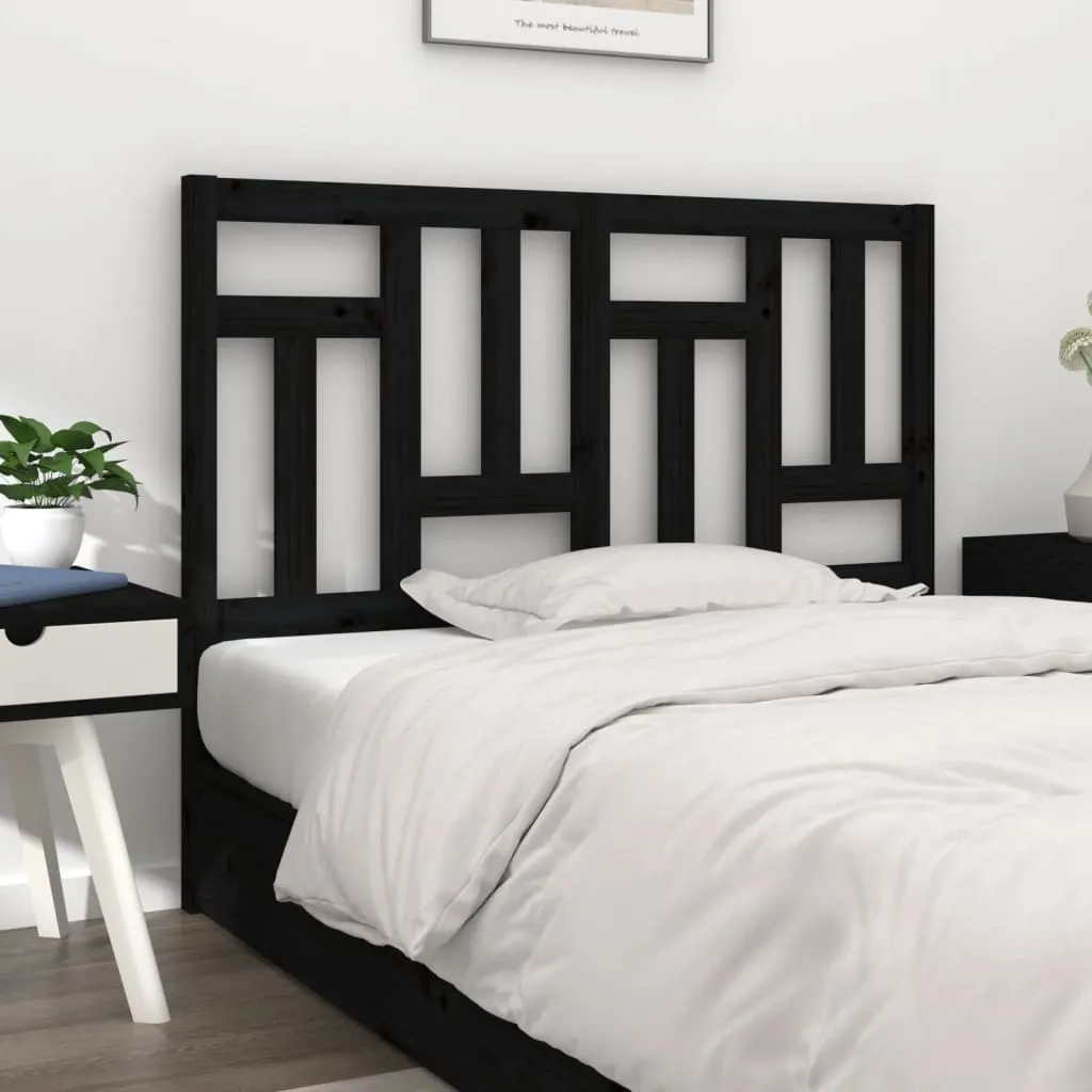 vidaXL Testiera per Letto Nera 145,5x4x100cm in Legno Massello di Pino