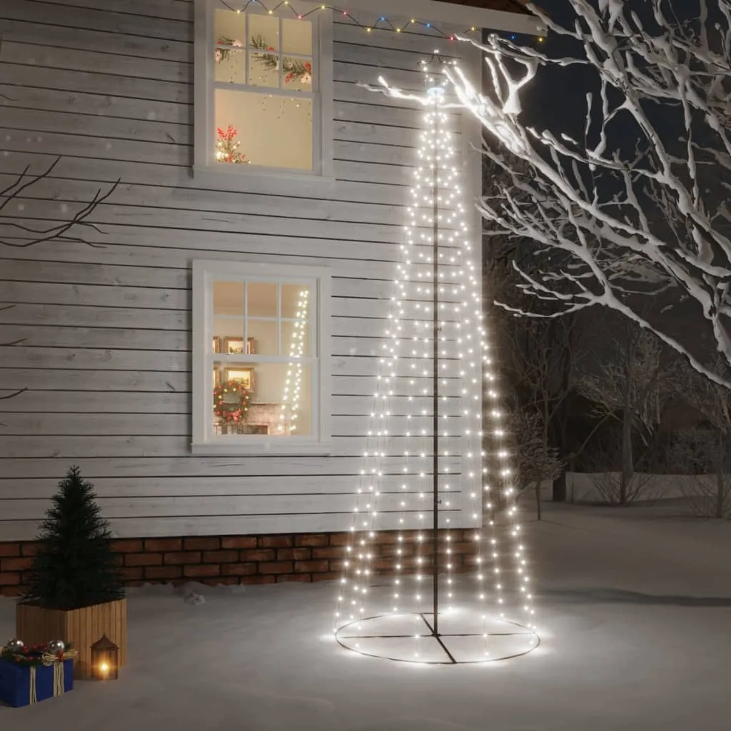 vidaXL Albero di Natale a Cono Bianco Freddo 310 LED 100x300 cm