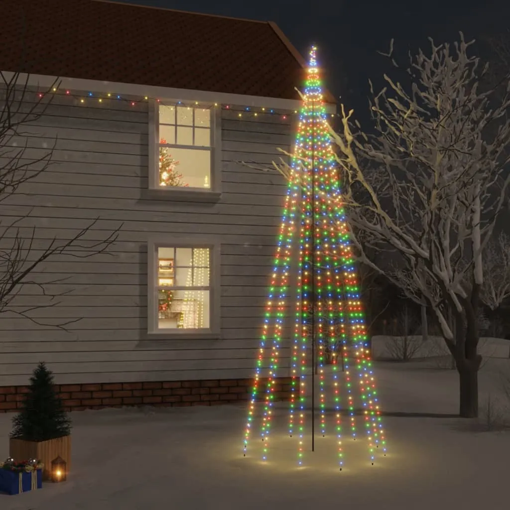 vidaXL Albero di Natale con Puntale Colorato 732 LED 500 cm