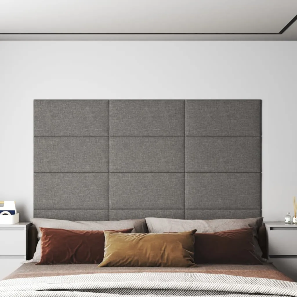 vidaXL Pannelli Murali 12 pz Grigio Chiaro 60x30 cm in Tessuto 2,16 m²