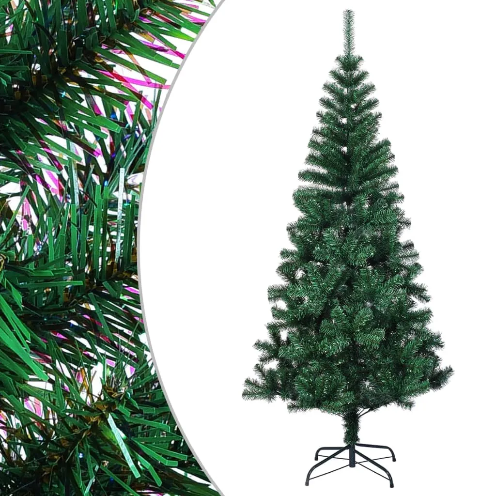 vidaXL Albero di Natale Artificiale Punte Iridescenti Verde 210 cm PVC