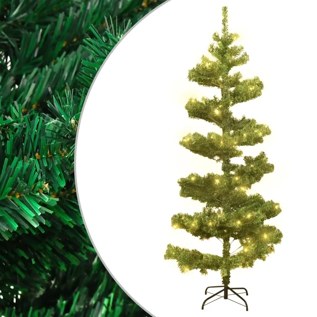 vidaXL Albero di Natale Preilluminato con Vaso Verde 150 cm in PVC