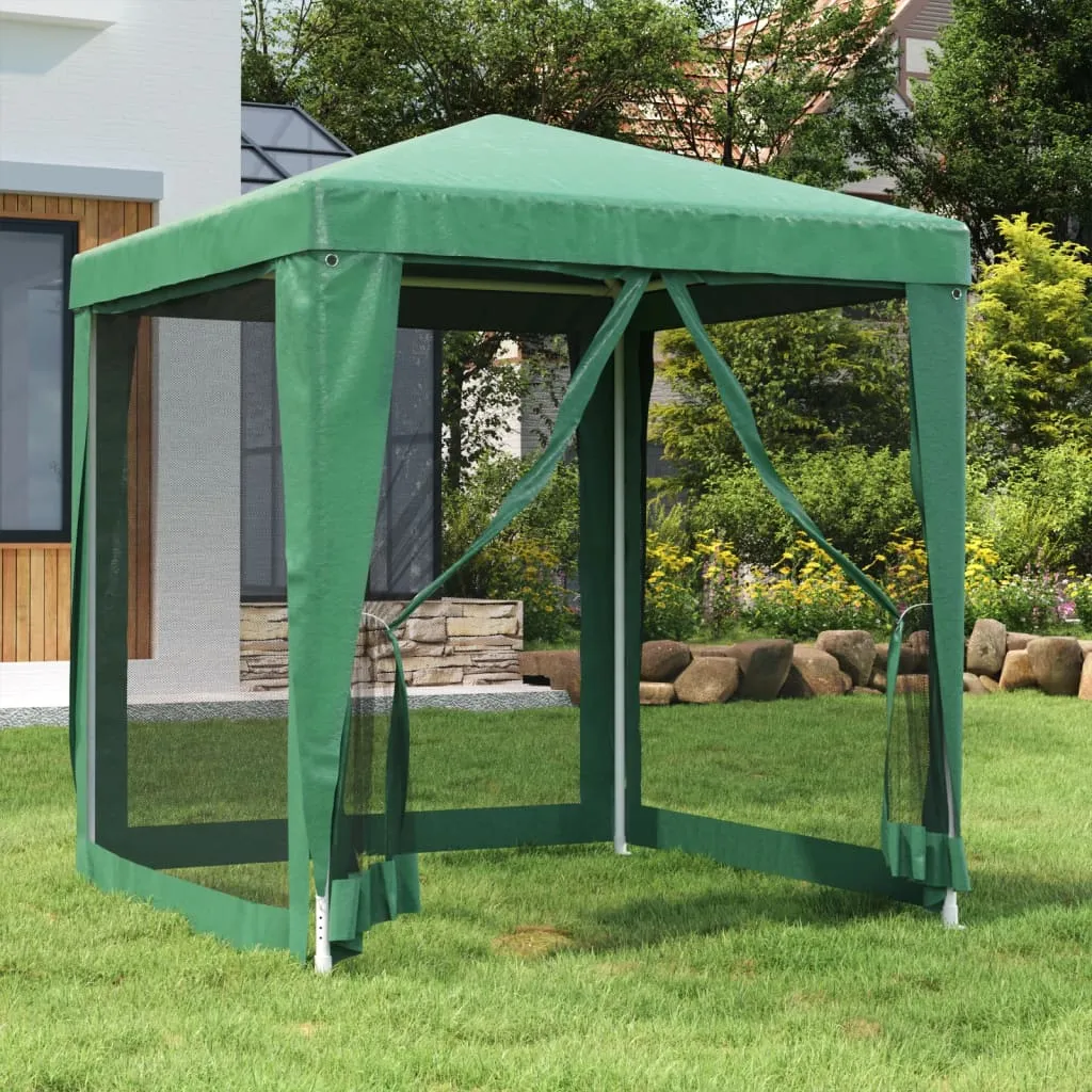 vidaXL Tenda per Feste con 4 Pareti Laterali in Rete Verde 2x2 m HDPE