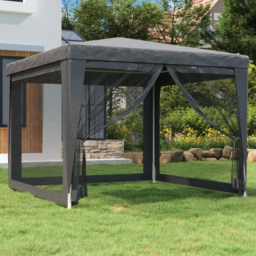 vidaXL Tenda per Feste 4 Pareti Laterali in Rete Antracite 3x3 m HDPE