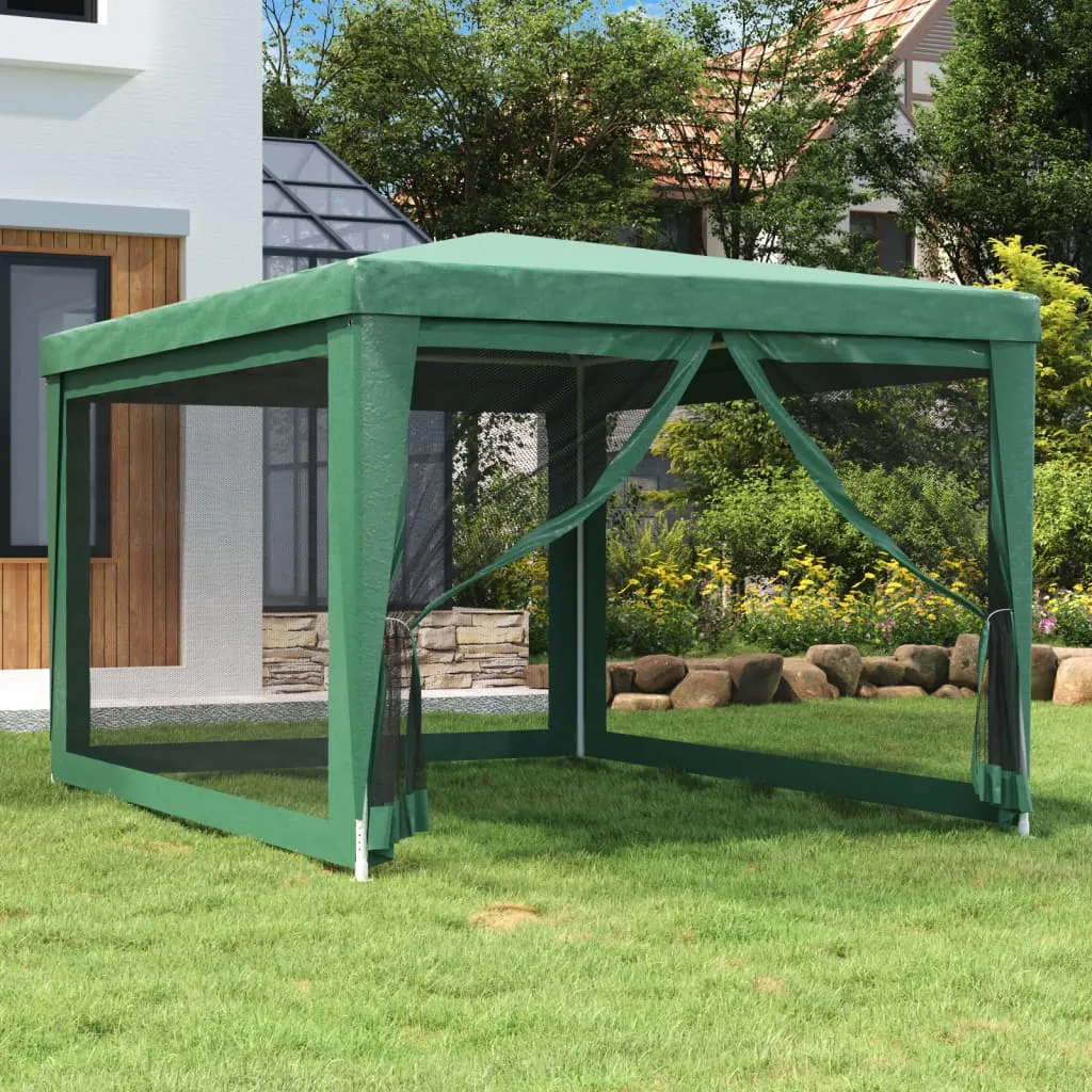 vidaXL Tenda per Feste con 4 Pareti Laterali in Rete Verde 3x4 m HDPE