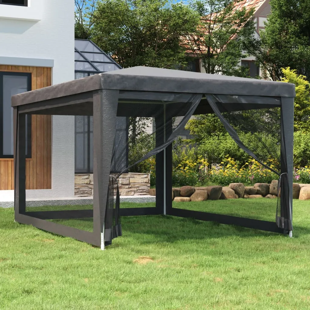 vidaXL Tenda per Feste 4 Pareti Laterali in Rete Antracite 3x4 m HDPE