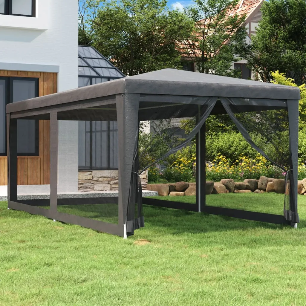 vidaXL Tenda per Feste 6 Pareti Laterali in Rete Antracite 3x6 m HDPE