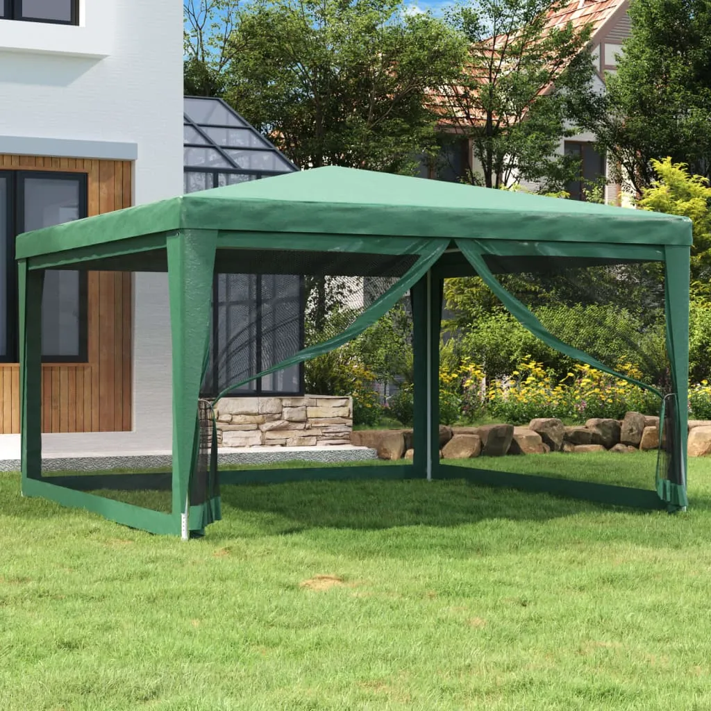 vidaXL Tenda per Feste con 4 Pareti Laterali in Rete Verde 4x4 m HDPE