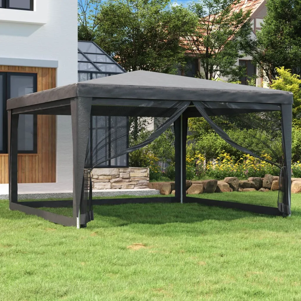 vidaXL Tenda per Feste 4 Pareti Laterali in Rete Antracite 4x4 m HDPE