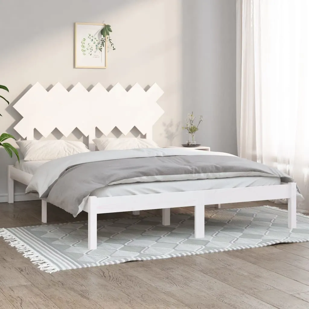 vidaXL Giroletto Bianco 140x190 cm 4FT6 Double in Legno Massello