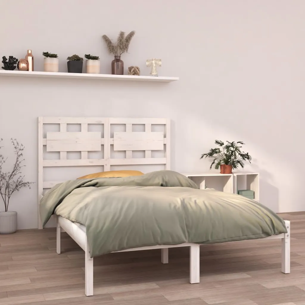 vidaXL Giroletto Bianco in Legno Massello 135x190 cm Double