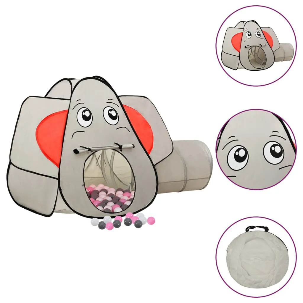 vidaXL Tenda Gioco Bambini Elefante Grigio 250 Palline 174x86x101 cm